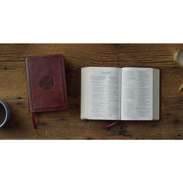 ESV Large Print Compact Bible (TruTone, Brown, Mosaic Cross Design) - Case of 28
