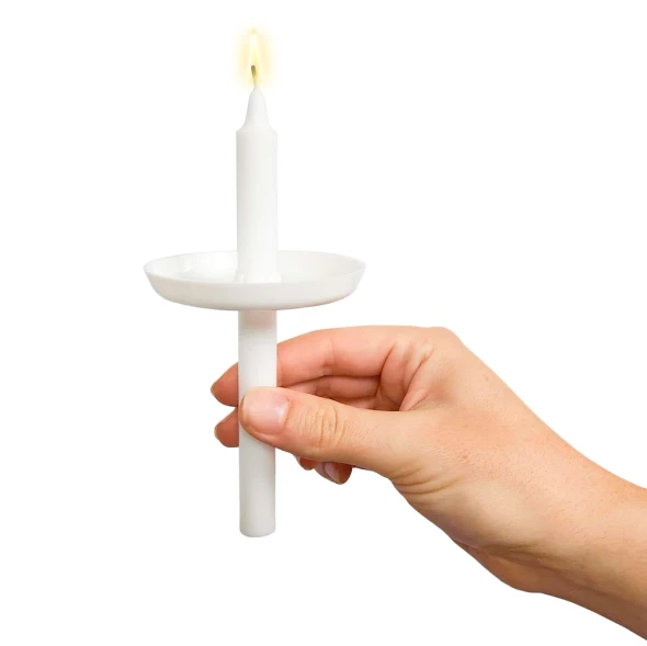 Candlelight Service Set - 5.75" Candles & Plastic Disc Drip Protectors (Set of 50)