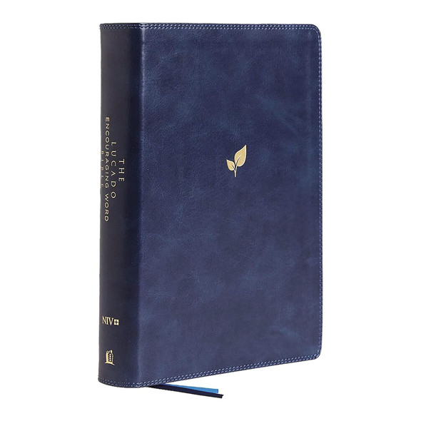NIV Lucado Encouraging Word Bible, Leathersoft, Blue, Thumb Indexed, Comfort Print - Case of 8