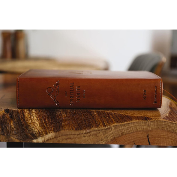 NIV Spiritual Habits Bible, Leathersoft, Tan, Red Letter, Comfort Print - Case of 12