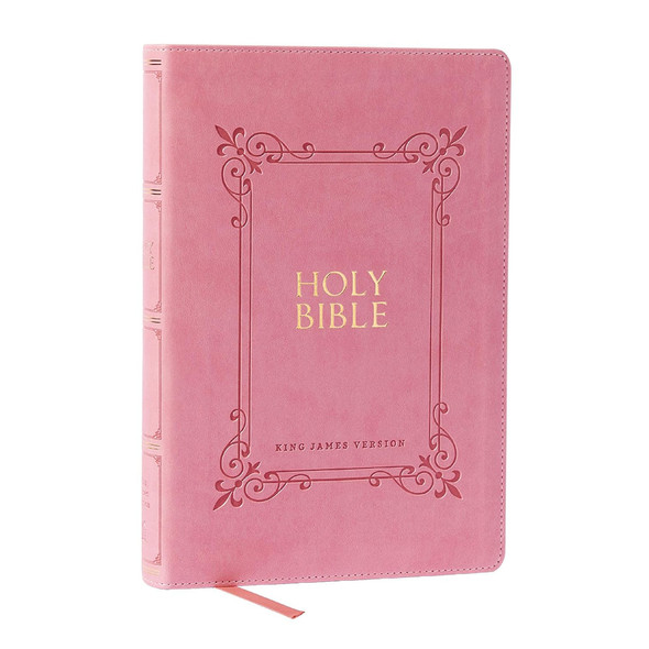KJV Holy Bible, Large Print, Pink Leathersoft (Thumb-Indexed) - Bulk Case of 12