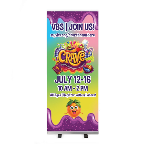 Easy Custom Retractable Banner - Personalize in Real Time - Crave VBS - RCRA002