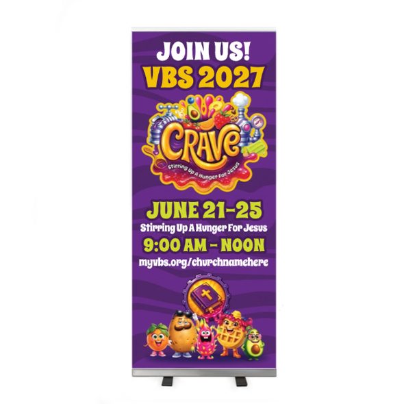Easy Custom Retractable Banner - Personalize in Real Time - Crave VBS - RCRA001
