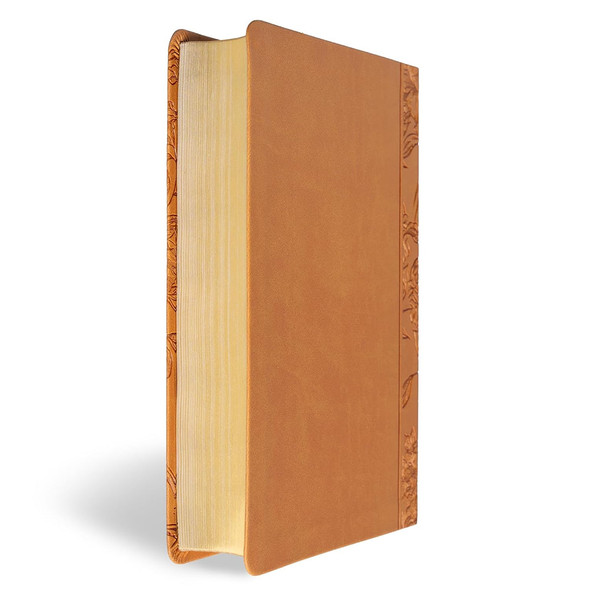 CSB Large Print Personal Size Reference Bible, Digital Study Edition, Easy-to-Read Optimal Type, Brown Floral LeatherTouch - Case of 12