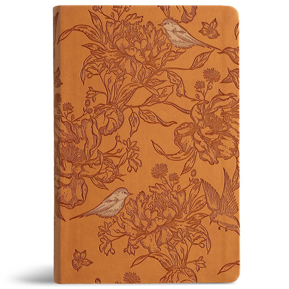 CSB Large Print Personal Size Reference Bible, Digital Study Edition, Easy-to-Read Optimal Type, Brown Floral LeatherTouch, Indexed - Case of 12