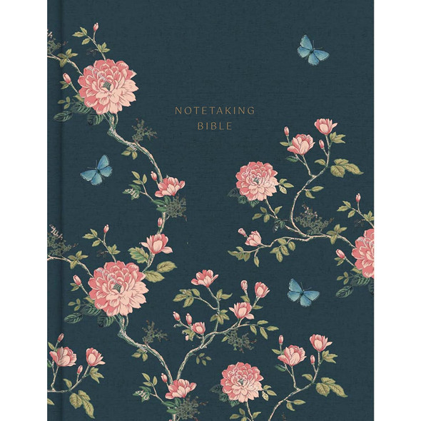 KJV Notetaking Bible, Expanded Reference Edition, Navy Floral Cloth Over Board - Case of 8