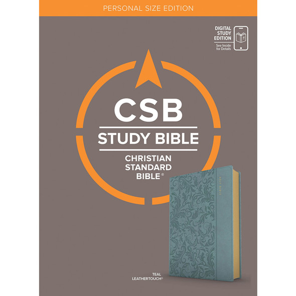 CSB Study Bible, Personal Size, Digital Study Edition, Earthen Teal LeatherTouch - Case of 10