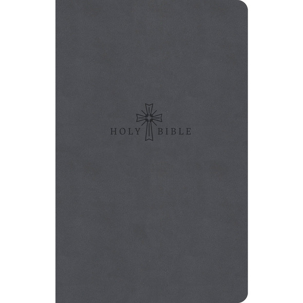 CSB Premium Gift Bible, Easy-to-Read Optimal Type, Charcoal LeatherTouch - Case of 24