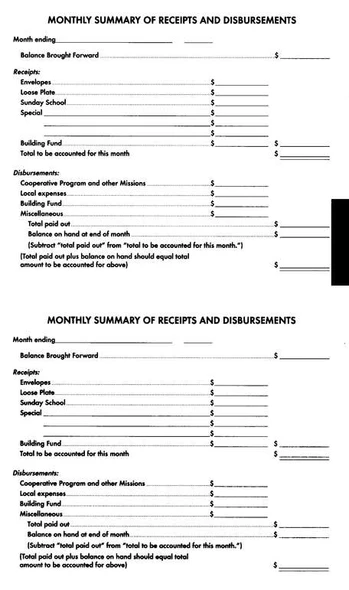 Finance record book for small churches