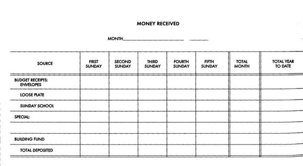 Finance record book for small churches