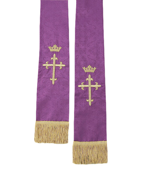 Jacquard Purple/Green Reversible Stole 90"