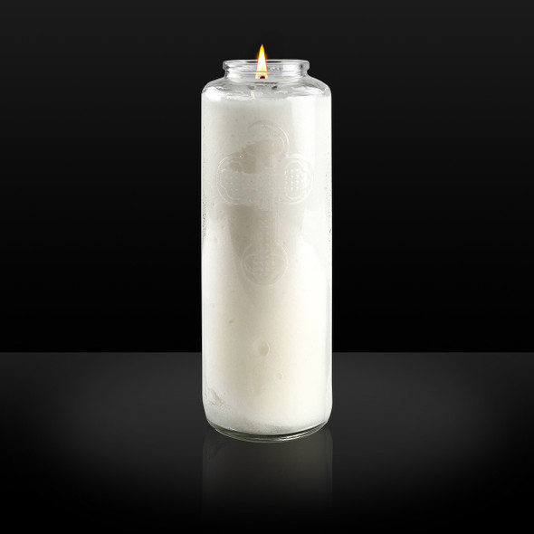 6-Day Glass Devotional Light Candles Sanctuary Candle for Lamps 8" x 3" (Clear - Case of 12)