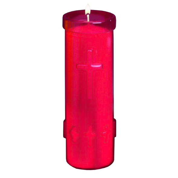 15P Unbreakable 6-Day Free Standing Devotional Candles (Ruby Red - Case of 24)