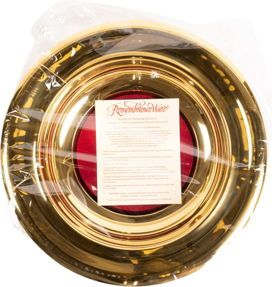 RemembranceWare Brass Offering Plate with Red Felt