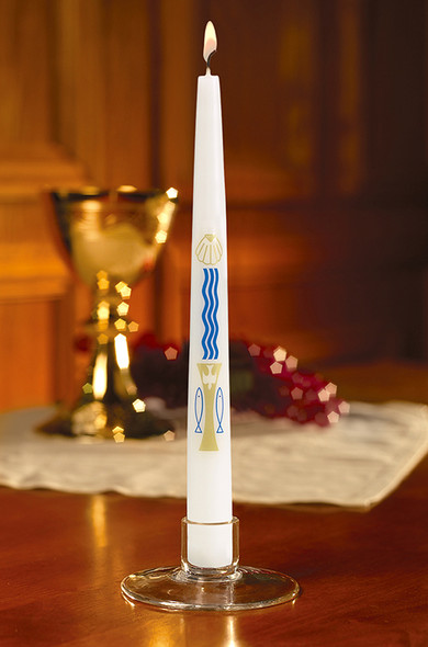 Baptism Candle - Baptism by Water and the Holy Spirit - (Pack of 24)