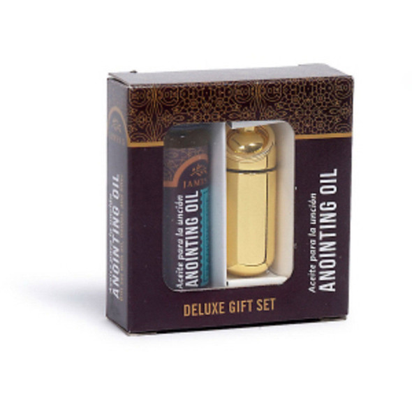 Anointing Oil Brass Holder plus Anointing Oil - Boxed Gift Set