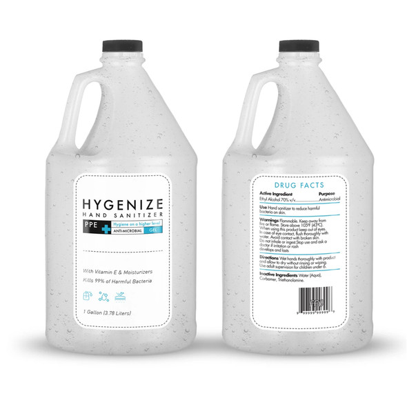 Premium Gel Hand Sanitizer (1 Gallon) 70% Ethyl Alcohol + Aloe FDA Certified - Made in USA  (No Pump)