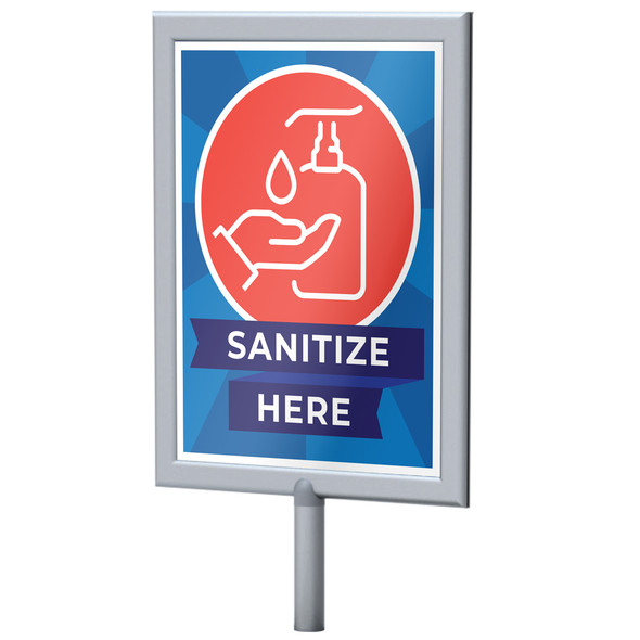 Silver Sign Frame (8.5x11) for Sanitation Stand Concordia Supply