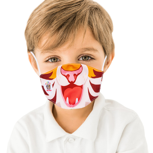 Kids Mask - Tiger Print - Reusable Cloth Child Size Facemask (Single)