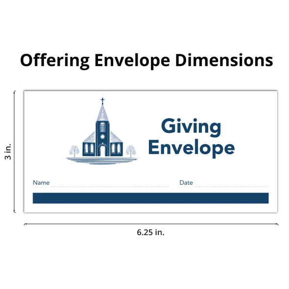 Custom Offering Envelope - One Color - Royal Blue Simple Design - Box of 500