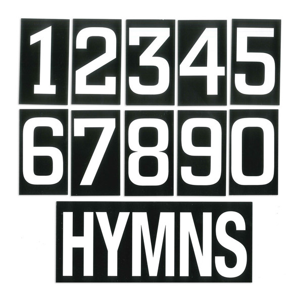 Wall Mount Hymn Board w/ Numerals - Maple Wood - Walnut Stain