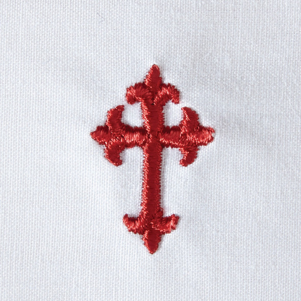 Fleur-de-Lis Cross Lavabo Towel w/ Red Cross - Poly/Cotton  (Pack of 12)Fleur-de-Lis Cross Chalice