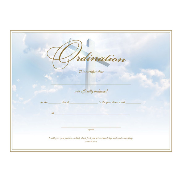 Certificate - Baptism - 5" x 7" Folded - Premium Stock Gold Foil Embossed