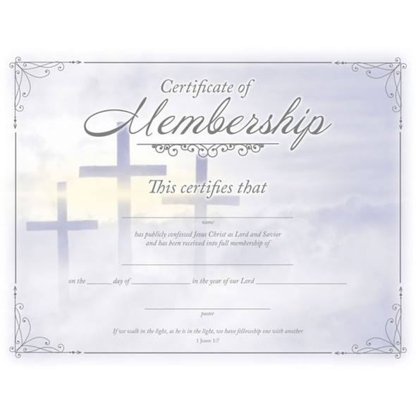 Certificate - Membership - 11" x  8.5" - Premium Stock Silver Foil Embossed