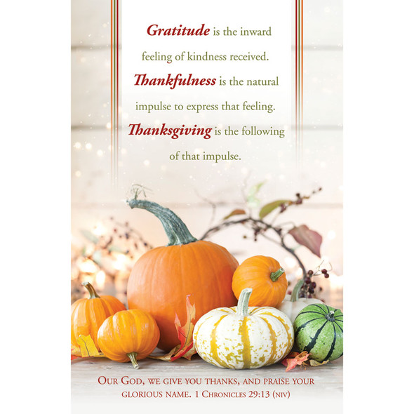 Church Bulletin 11" - Fall & Thanksgiving - Gratitude (Pack of 100)