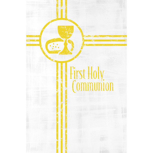 Bulletin 11" First Communion Symbols On White First Communion (Pack of 100)