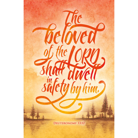 Bulletin 11" General Beloved Scripture The beloved of the LORD shall dwell in safety (Pack of 100)