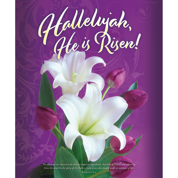 14" Bulletin - Easter - Hallelujah He is Risen  - Pack of 100