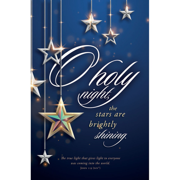 Church Bulletin - 11" - Christmas - O Holy Night - John 1:9 - NIV - Pack of 100