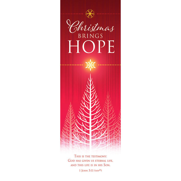 Bookmark - Christmas - Christmas Brings Hope - 1 John 5:11 - NIV - Pack of 25