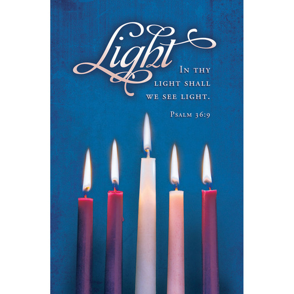 Church Bulletin - 11" - Advent - Light - Advent Candles - Psalm 36:9 - Pack of 100