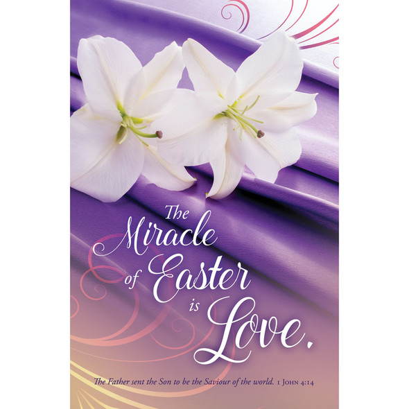 Church Bulletin - 11" - Easter - The Miracles of Easter - 1 John 4:14 - Pack of 100