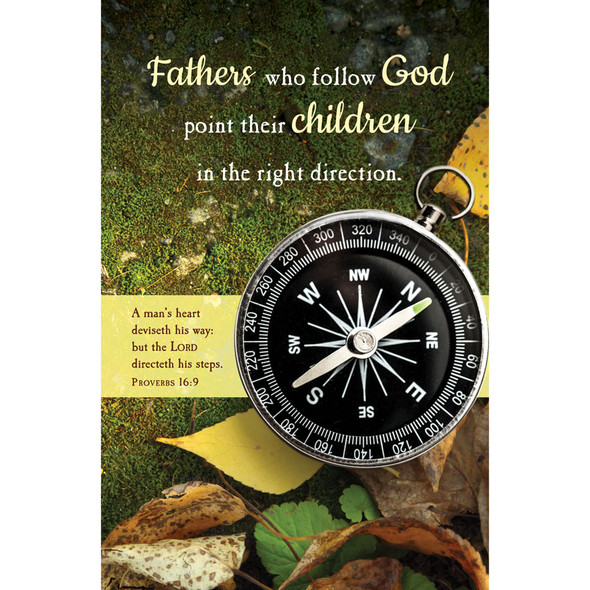 Church Bulletin - 11" - Father's Day - Fathers Who Follow God - Proverbs 16:9 - Pack of 100