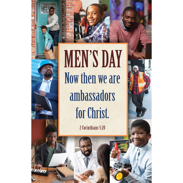 Church Bulletin - 11" - Men's Day - Men's Day - 2 Corinthians 5:20 - Pack of 100