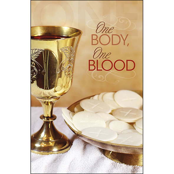 Church Bulletin - 11" - Communion - One Body, One Blood Communion Cup and Wafers - Pack of 100