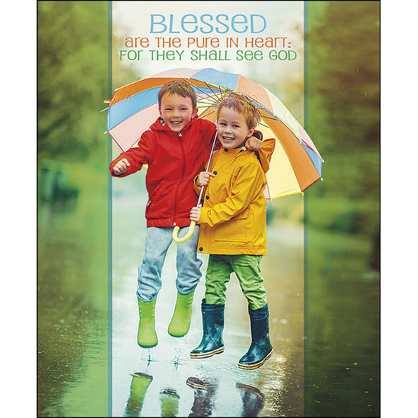Church Bulletin - 14" - Inspirational - Blessed are the Pure in Heart - Matthew 5:8 - Pack of 102
