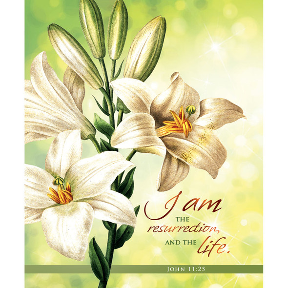 Church Bulletin - 14" - Easter - I am the Resurrection and the Life - John 11:25 - Pack of 100