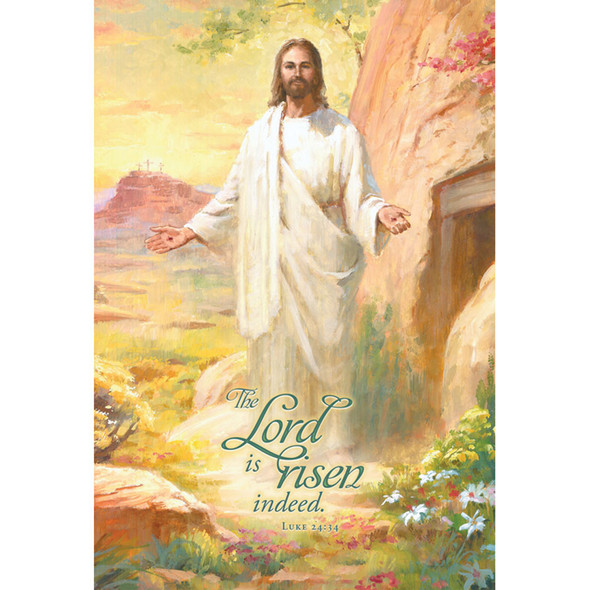Bookmark Cross - The Lord is Risen Indeed - Luke 24:34 - Pack of 25
