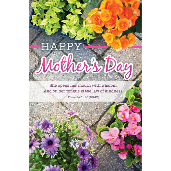 Church Bulletin - 11" - Mother's Day - Happy Mother's Day - Proverbs 31:26 NKJV - Pack of 100
