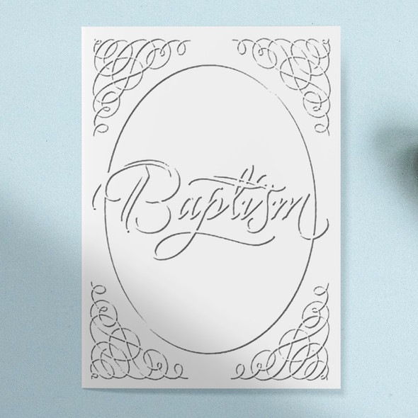 Baptism Certificate - 5x7 folded, Premium, Silver Foil-Embossed