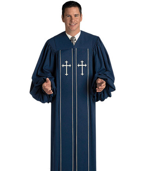 Men's Pulpit Robe Cleric H10 - Admiral Blue Wonder Crepe