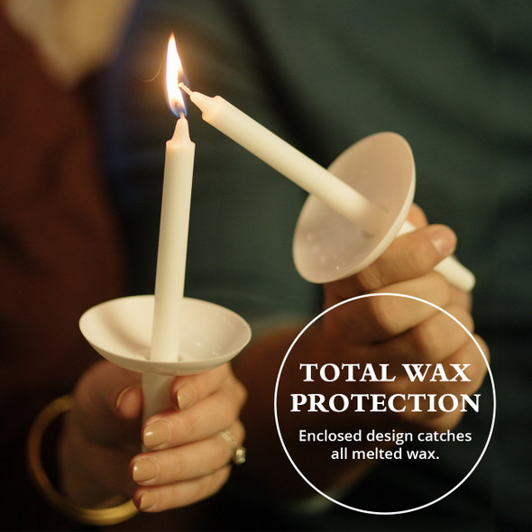 Candlelight Service Set of 1000 Emkay Vigil Candles 5" x 1/2" and Plastic Candle Holders