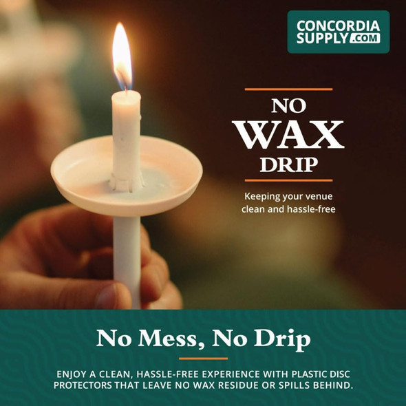 Plastic Disc Drip Protectors (Pack of 1,000) use with candlelight service candles