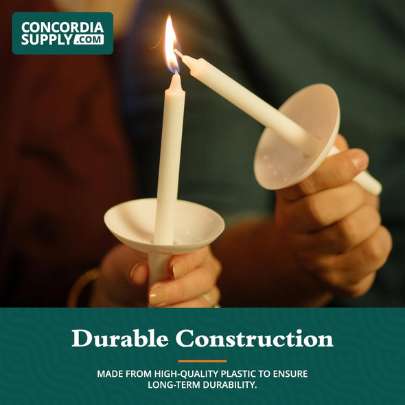 Plastic Candle Holder Pack of 250 for Candlelight Service, Church Vigil