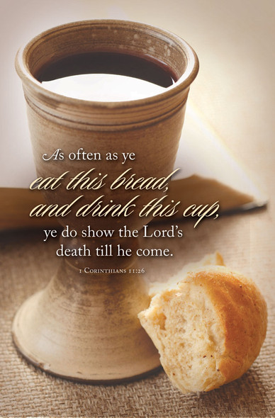 Church Bulletin 11" - Communion - 1 Corinthians 11:26 (Pack of 100)