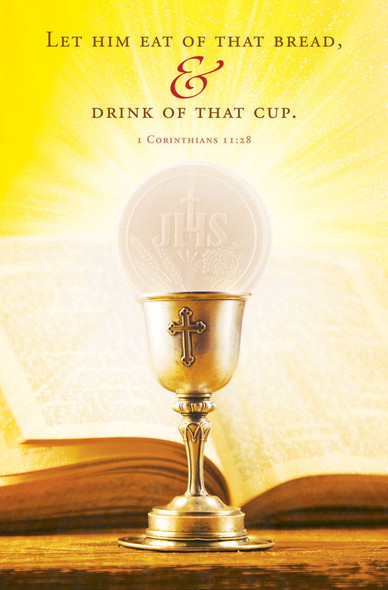 Church Bulletin 11" - Communion - 1 Corinthians 11:28 (Pack of 100)